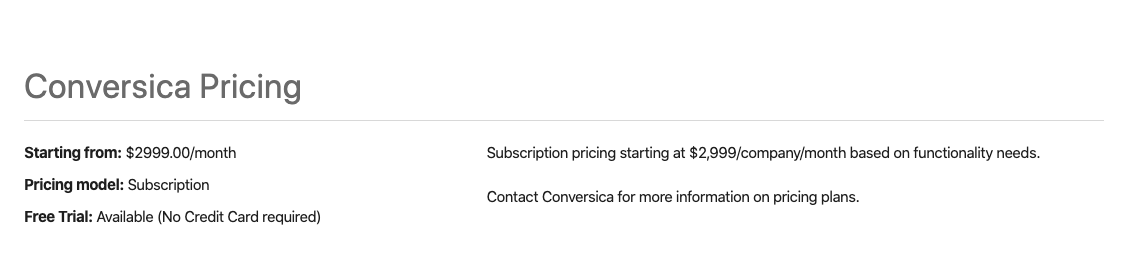 How much does Conversica cost - Conversica pricing