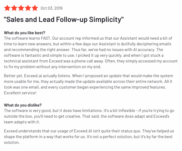 Exceed.ai review - 3